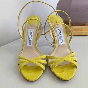 Jimmy Choo Suede lemon Yellow/ Dielle 100 sz 36